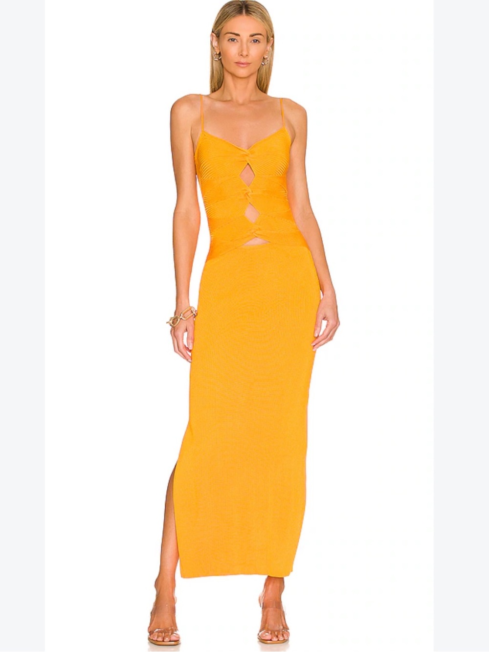Cult Gaia Honey Knit Dress in Marigold Size XS